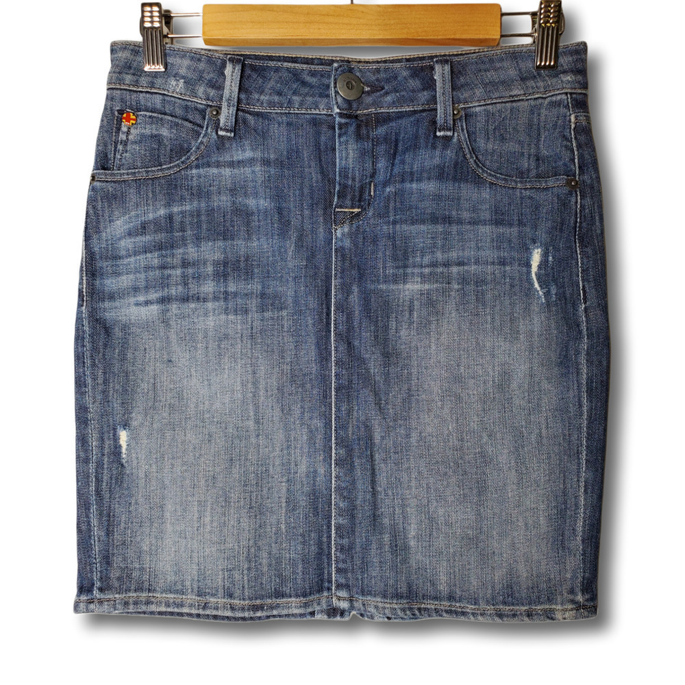 Hudson Jeans Distressed Denim Jean Pencil Skirt Size 25